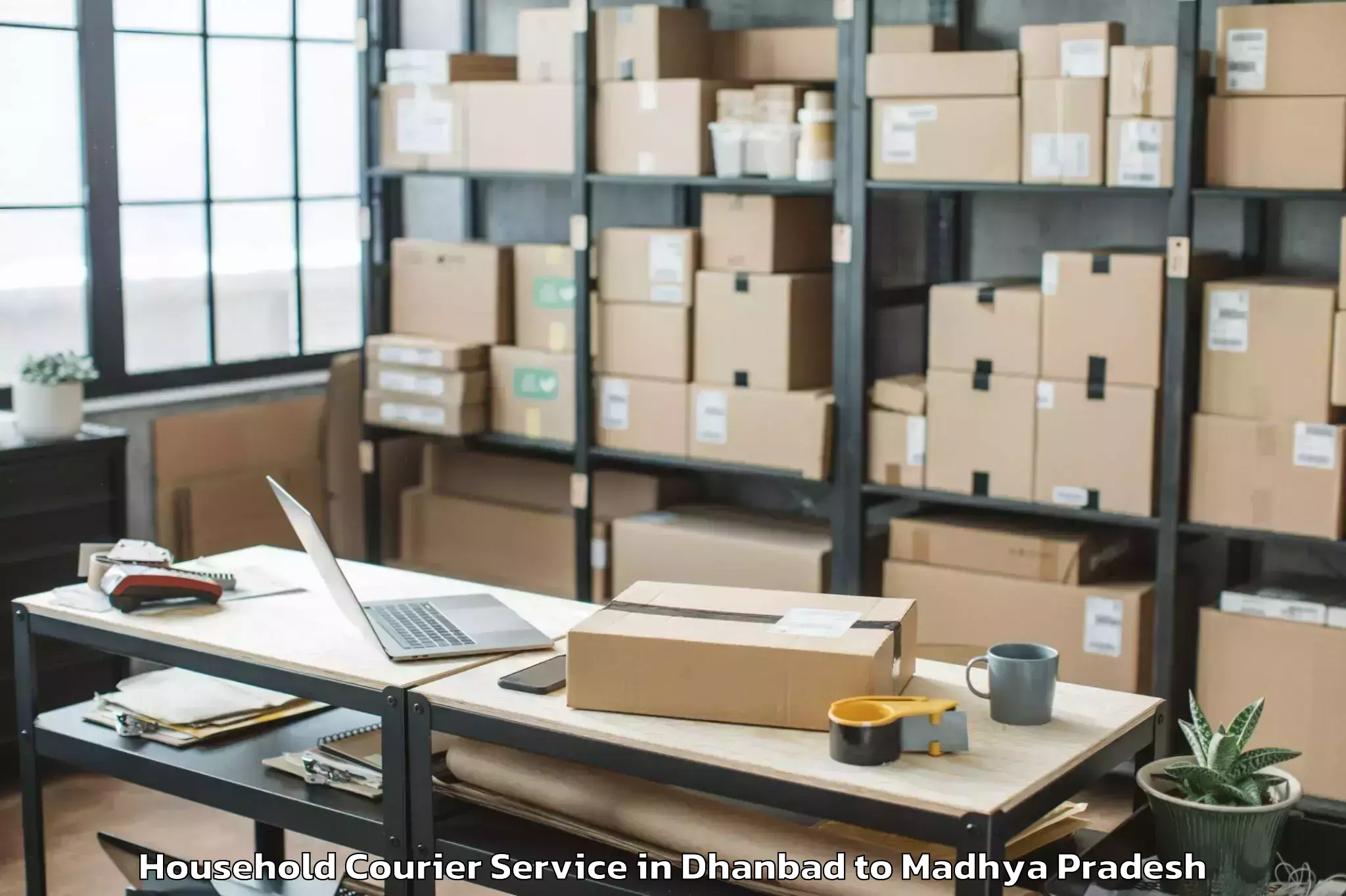 Comprehensive Dhanbad to Manawar Household Courier